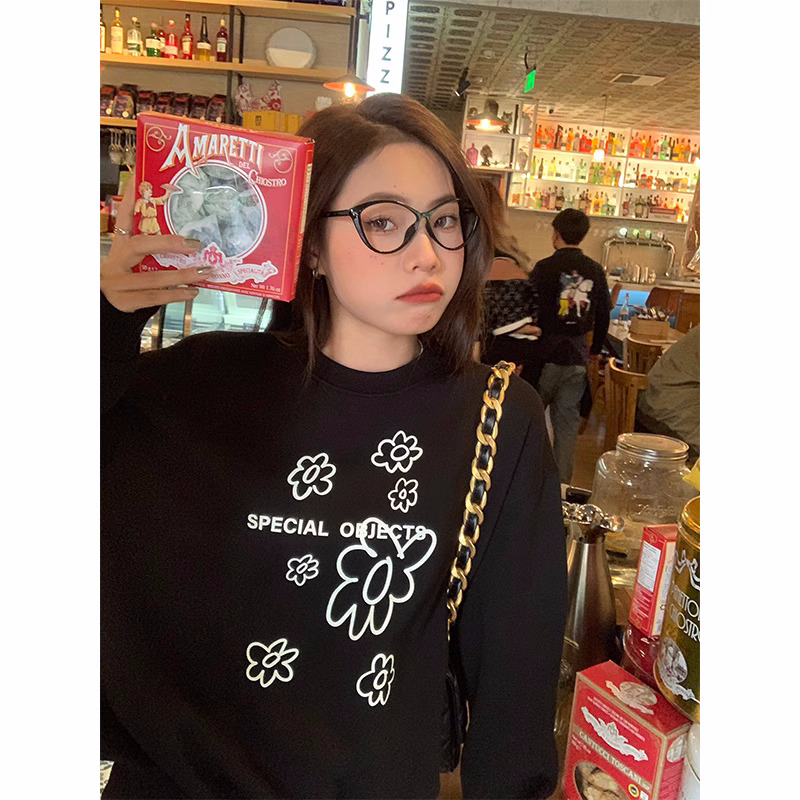 2023 Autumn Thin Sweatshirt Women's Large Size Back Collar Shoulder Line M-XXXL