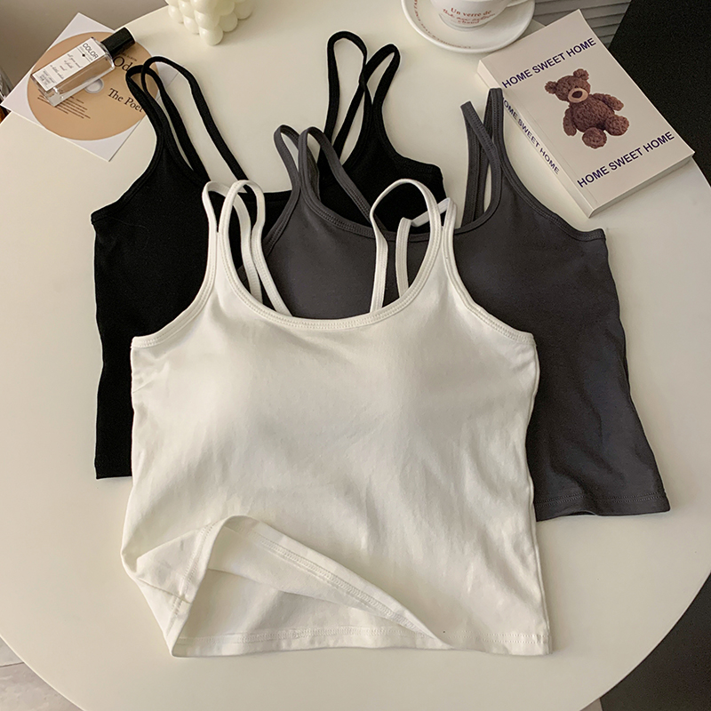 Ruth's same style early autumn beautiful back bra all-in-one vest suspender with breast pad for outer wear short style slim fit