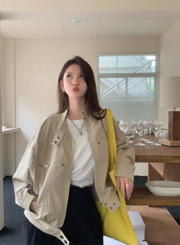 New autumn clothing Korean style slim versatile zipper jacket top work jacket for women