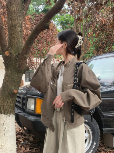 New autumn clothing Korean style slim versatile zipper jacket top work jacket for women