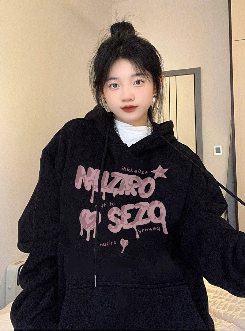 Anti-cotton Chinese cotton composite milk silk 300g silver fox velvet 400g hooded sweatshirt for women