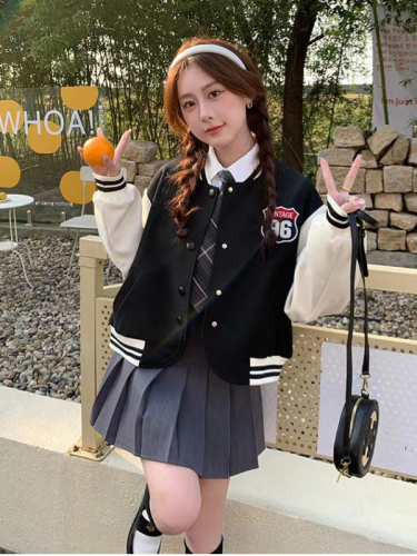 2023 New Autumn and Winter High Street Baseball Uniforms for Women College Style Korean Printed Personalized Handsome Jackets Trendy Jackets