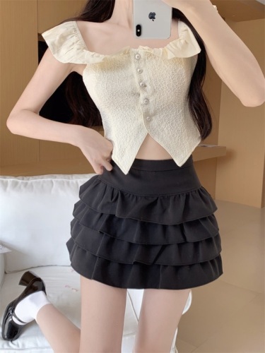 !  !  Fashionable and versatile high-waisted slimming skirt 2023 new style 100-pants a-line skirt
