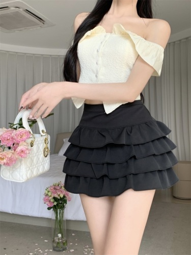 !  !  Fashionable and versatile high-waisted slimming skirt 2023 new style 100-pants a-line skirt