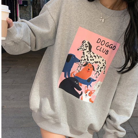 Super hot cec sweatshirt for women spring and autumn Korean version oversize hooded thin jacket ins trendy student loose top