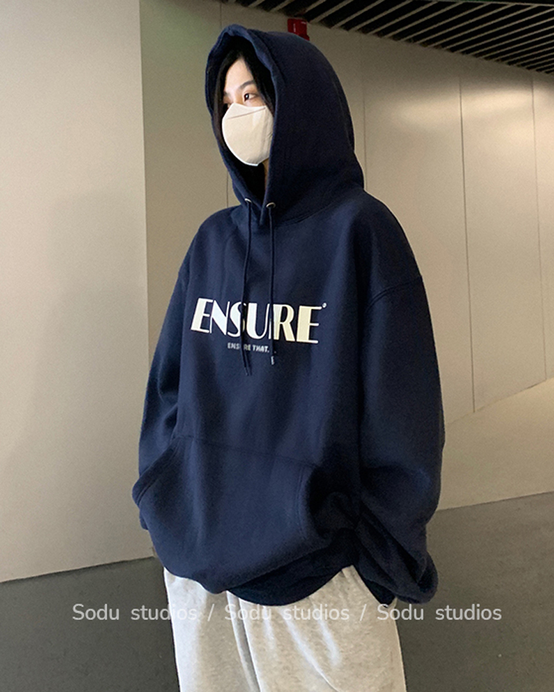 Autumn and winter velvet sweatshirt for women Korean style trendy student loose lazy style long-sleeved ins thickened top hooded jacket cec