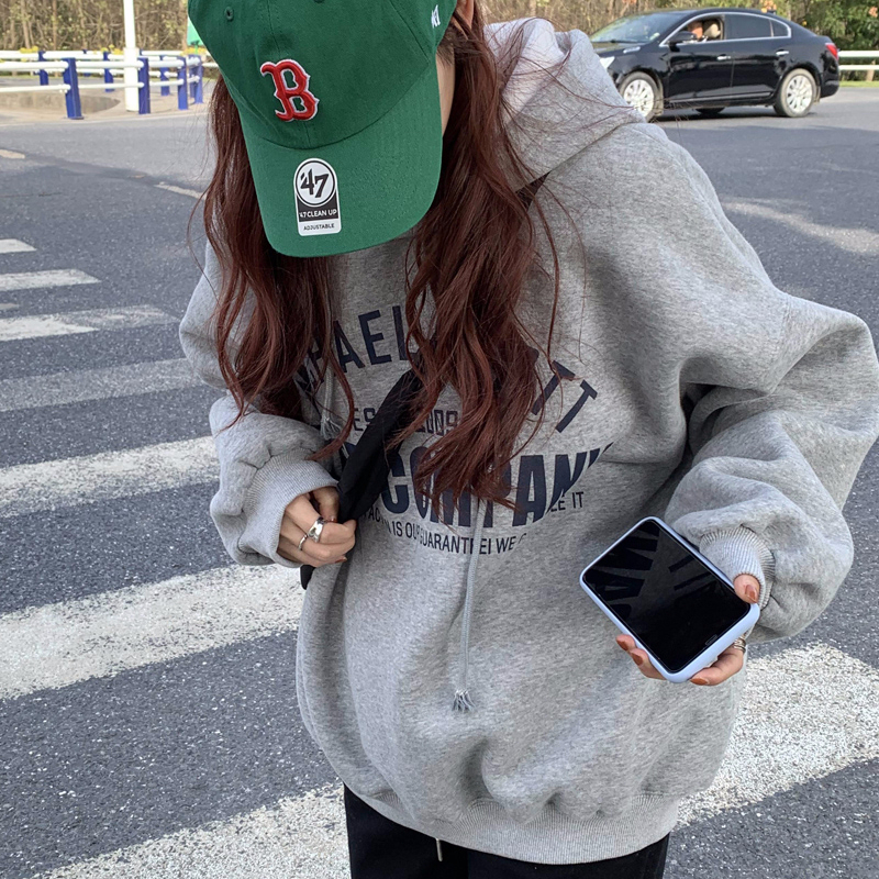 250g plus fleece / hooded sweatshirt for women autumn and winter sweatshirt with fleece