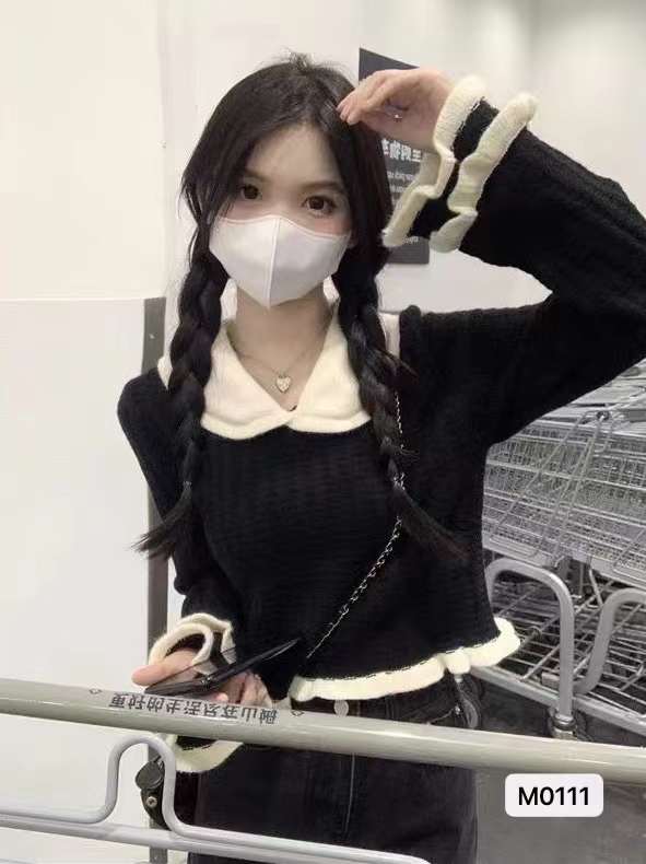 OKMA's same style Korean style gentle temperament sweater for women 2023 autumn and winter top design sweater