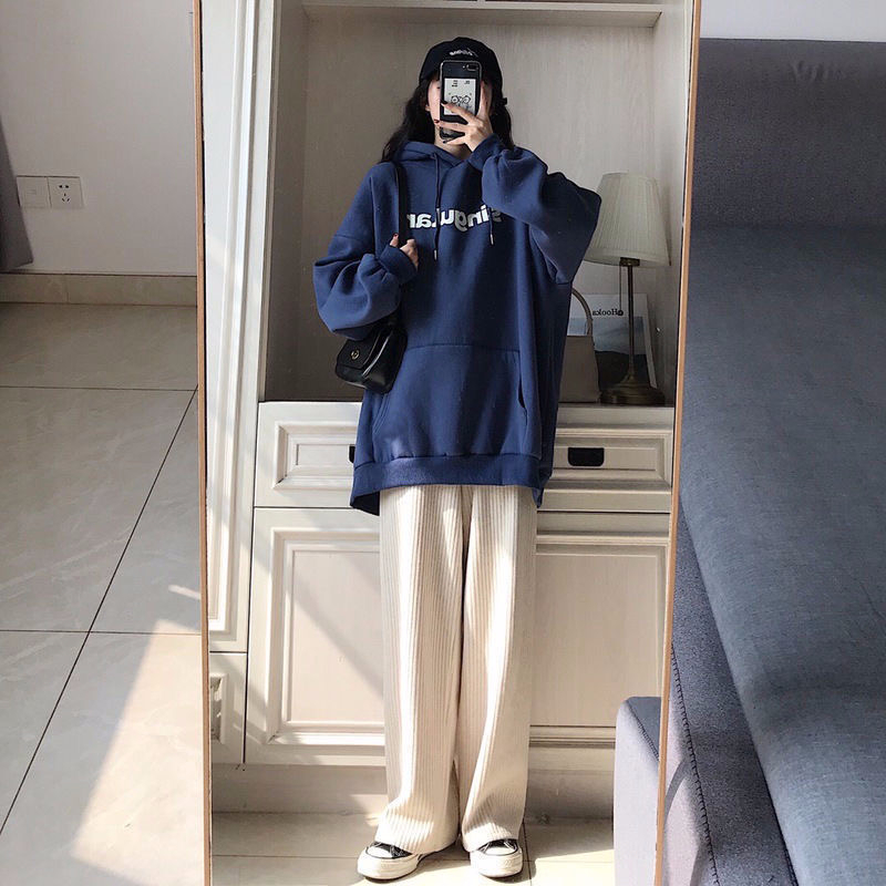 Official photo fleece 250g / David's hooded autumn and winter sweatshirt for women plus fleece
