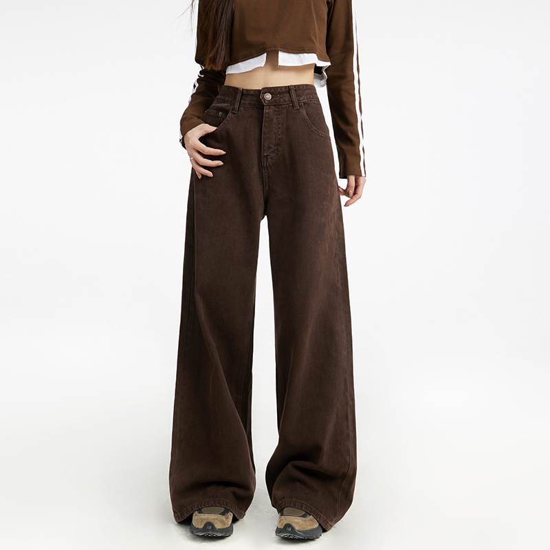 ~2023 Autumn Nostalgic Retro Jeans Women's Loose Autumn Relaunch Maillard Series Jeans Ins