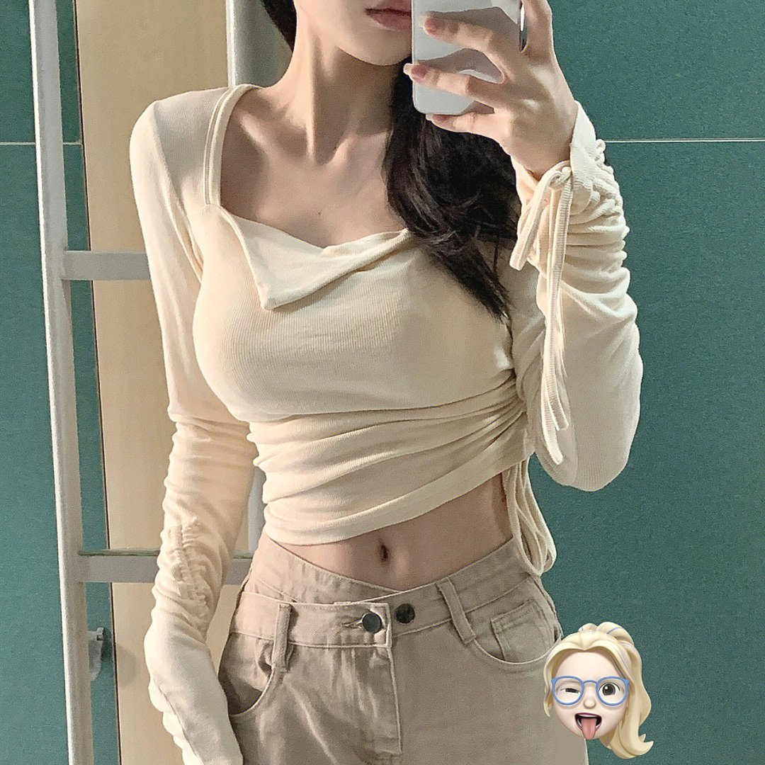 Pure lust style hot girl square neck long-sleeved t-shirt for women spring design niche bottoming shirt with chic inner wear
