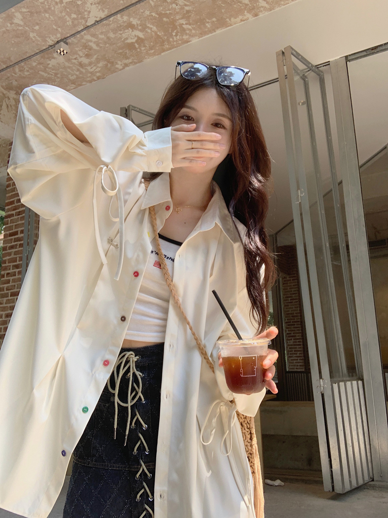 Spring and Autumn Design Niche Colorful Button Shirt Long Sleeve New Gentle Loose Shirt Jacket