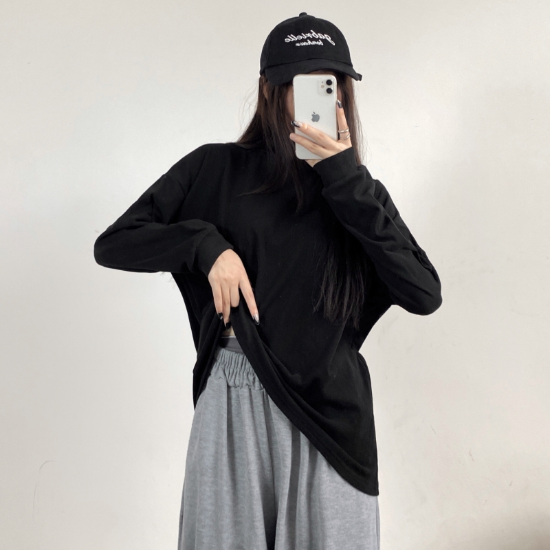New fashionable ammonia double-sided German velvet plus velvet inner wear long-sleeved T-shirt for women loose bottoming