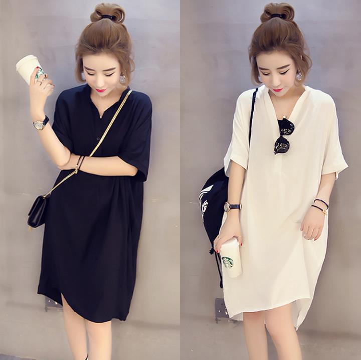 Official website figure oversize women's short sleeve T-shirt summer plus fat oversize Chiffon Top fat mm dress
