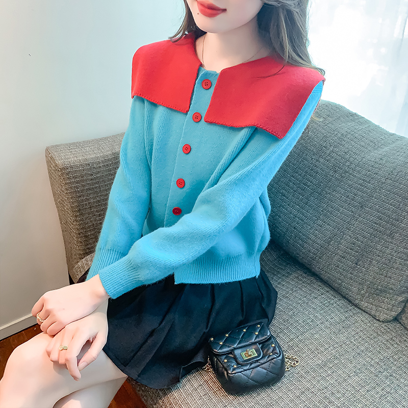 Knitted Cardigan Women's 2023 Early Autumn New Design Loose and Versatile Small Sweater Cropped Top