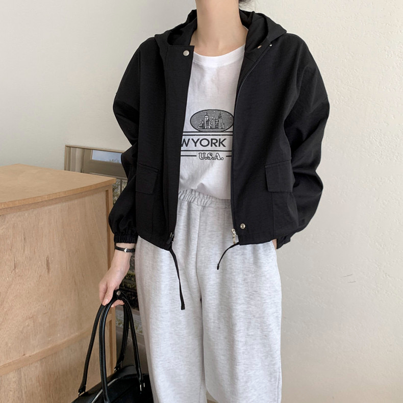 2023 Autumn New Retro Hong Kong Style Short Arc Hem Lapel Denim Jacket Top Jacket Korean Style Loose