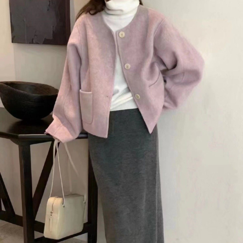 Xiaoxiangfeng Woolen Short Jacket Women's Autumn and Winter New Korean Style Casual Fashion Temperament High-end Loose Top