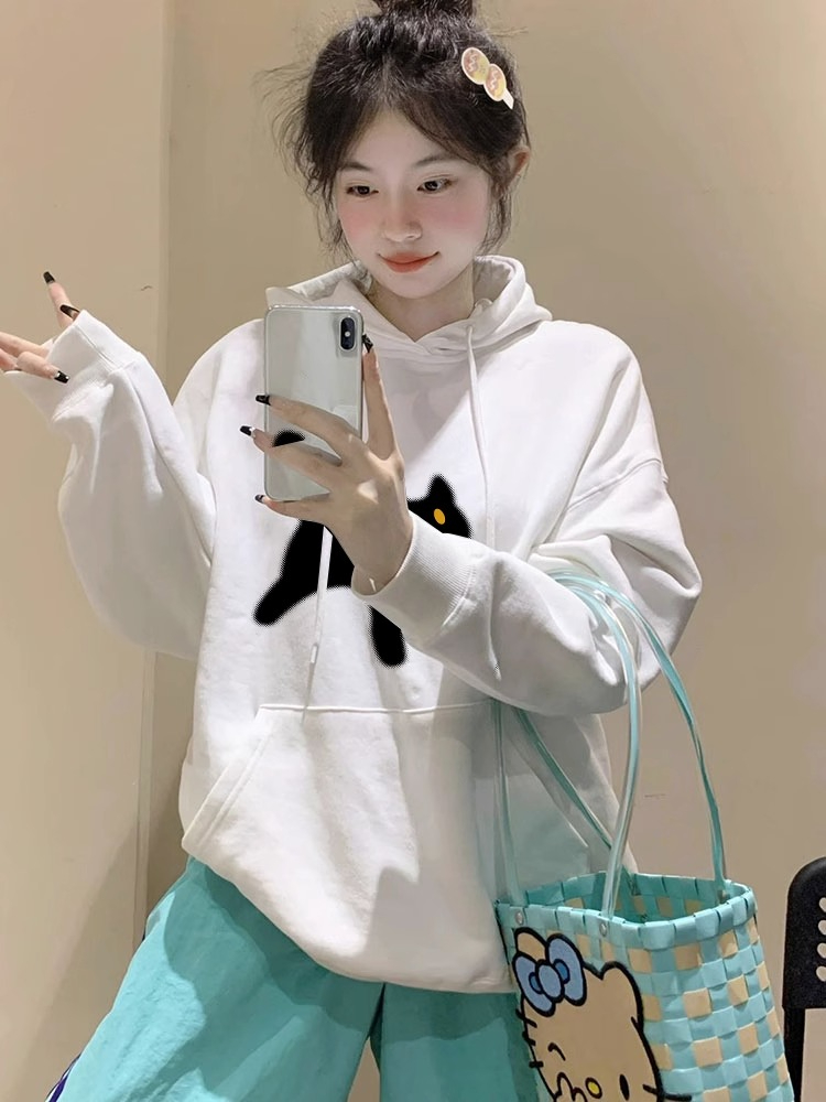 防棉華棉複合牛奶絲300克/銀狐絨400克連帽衛衣女