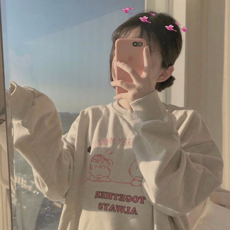 250g plus fleece / David's round neck autumn and winter sweatshirt for women plus fleece