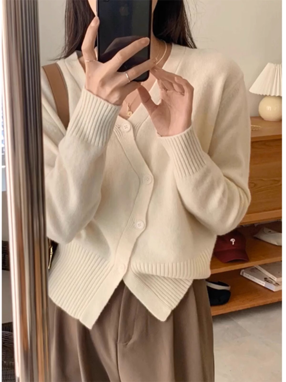 2023新款日系復古打底長袖上衣慵懶風毛衣女秋冬季針織衫開衫外套