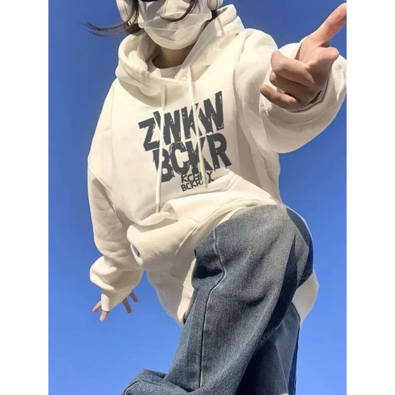 仿棉華棉複合牛奶絲320克銀狐絨420克圓領連帽雙帽寬鬆衛衣