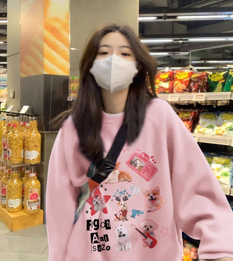 秋冬季仿棉華棉複合牛奶絲320克銀狐絨420克圓領連帽雙帽寬鬆衛衣