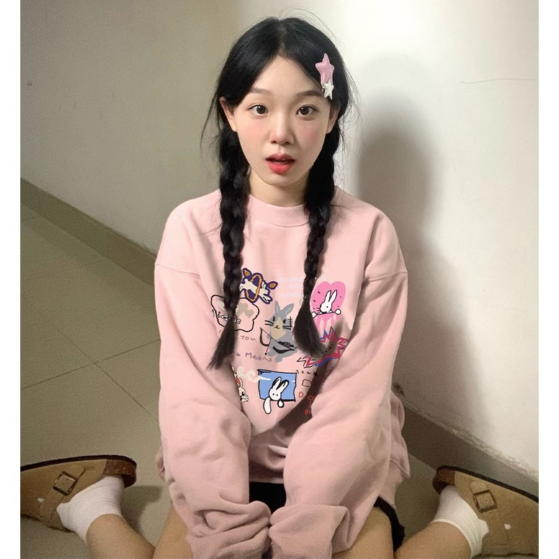 秋冬季仿棉華棉複合牛奶絲320克銀狐絨420克圓領連帽雙帽寬鬆衛衣