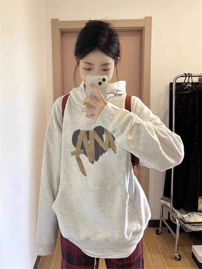 秋冬季仿棉華棉複合牛奶絲320克銀狐絨420克圓領連帽雙帽寬鬆衛衣
