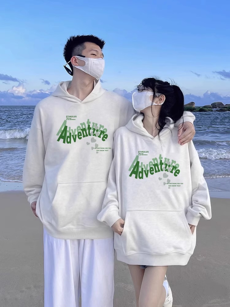 仿棉華棉複合牛奶絲320克銀狐絨420克圓領連帽雙帽寬鬆衛衣