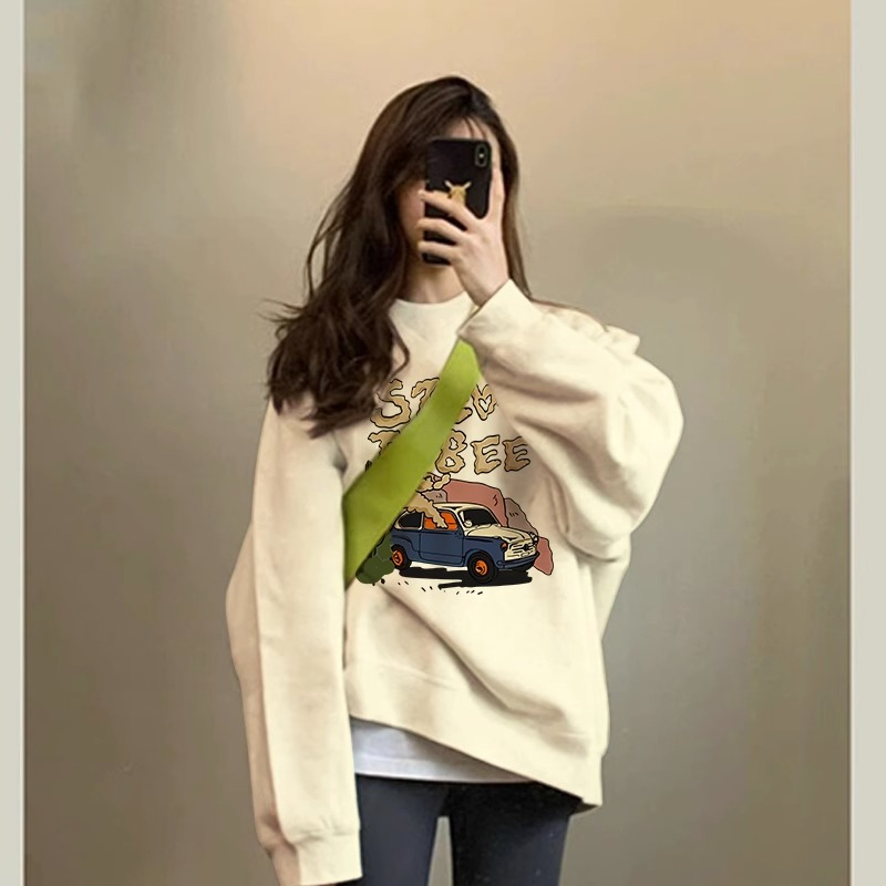 秋冬季仿棉華棉複合牛奶絲320克銀狐絨420克圓領連帽雙帽寬鬆衛衣