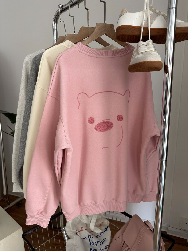 官圖  秋裝薄款衛衣女大碼 後包領 拉肩線 M-XXXL