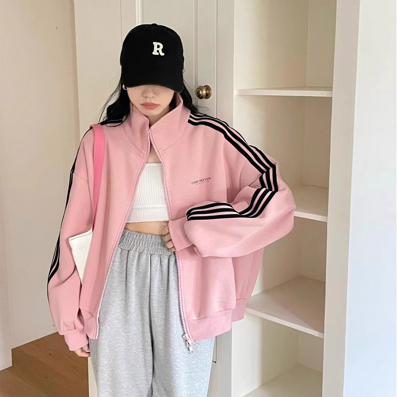 Official Photo Short Baseball Uniform Jacket Women's Spring and Autumn 2023 Small European Casual Versatile Top Long Sleeve Sweatshirt
