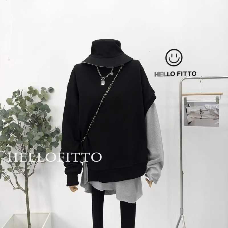6535拉架布 2023早秋薄款寬鬆設計款兩件套