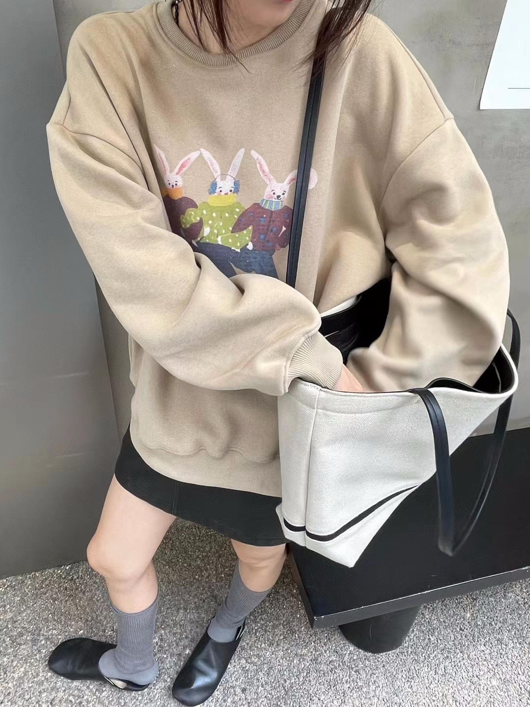2023新款韓碼秋裝薄款衛衣女大碼 後包領 拉肩線 M-XXXL