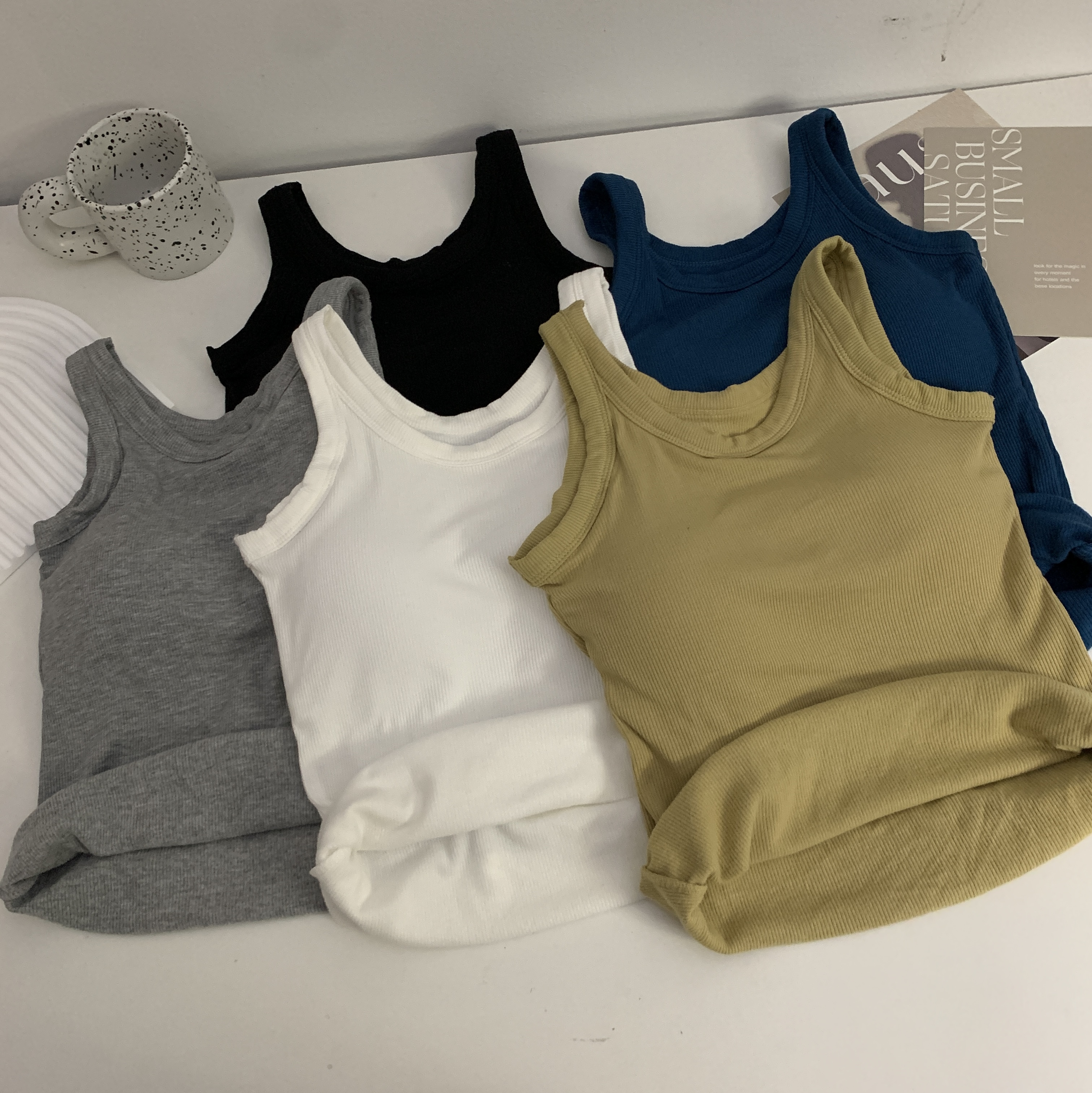 秋冬韓版純色內搭吊帶背心女加絨加厚保暖打底衫無袖