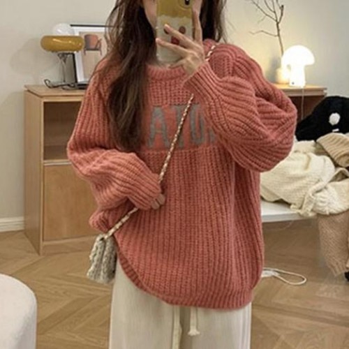 軟糯蓬鬆毛衣女加厚甜美慵懶風新款年秋季洋氣打底衫上衣