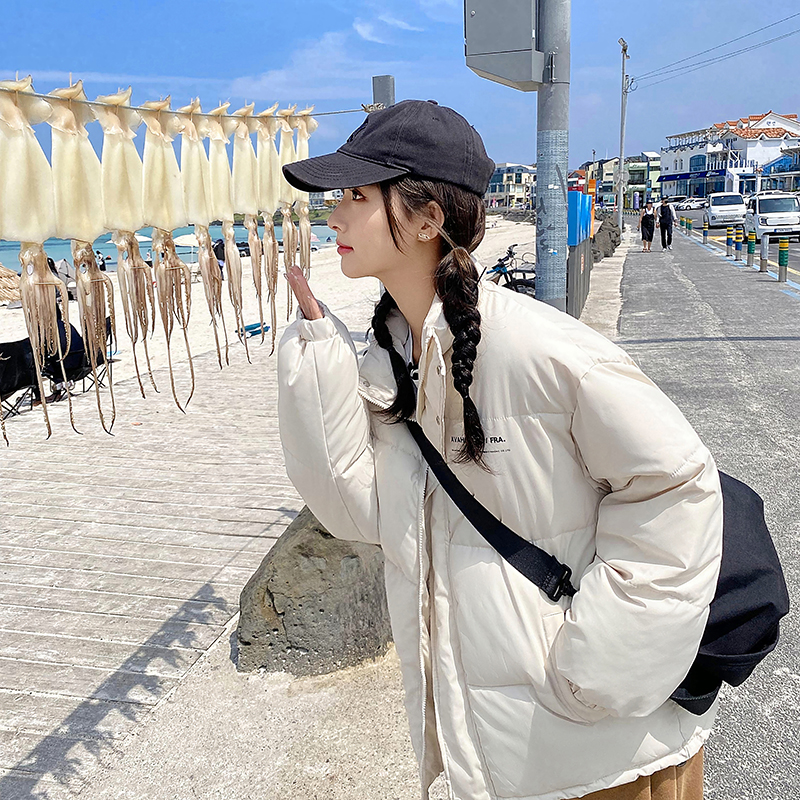 冬季新款韓版羽絨棉服女短款百搭加厚寬鬆麵包服男女情侶棉衣