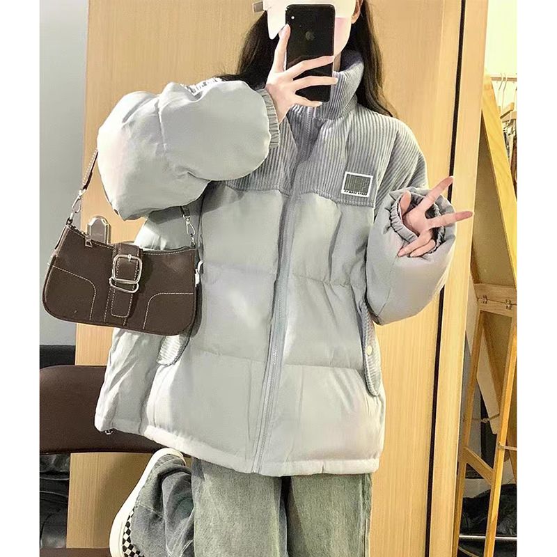 冬季新款棉服燈芯絨寬鬆oversize棉衣女短款男女情侶加厚外套官圖