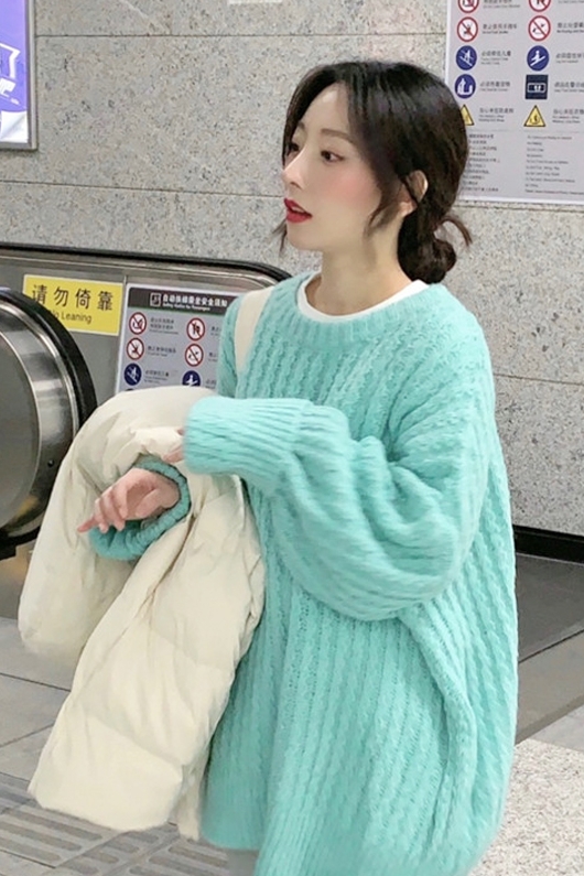 慵懶風麻花毛衣女秋冬法式溫柔寬鬆外穿氣質減齡時髦針織上衣加厚
