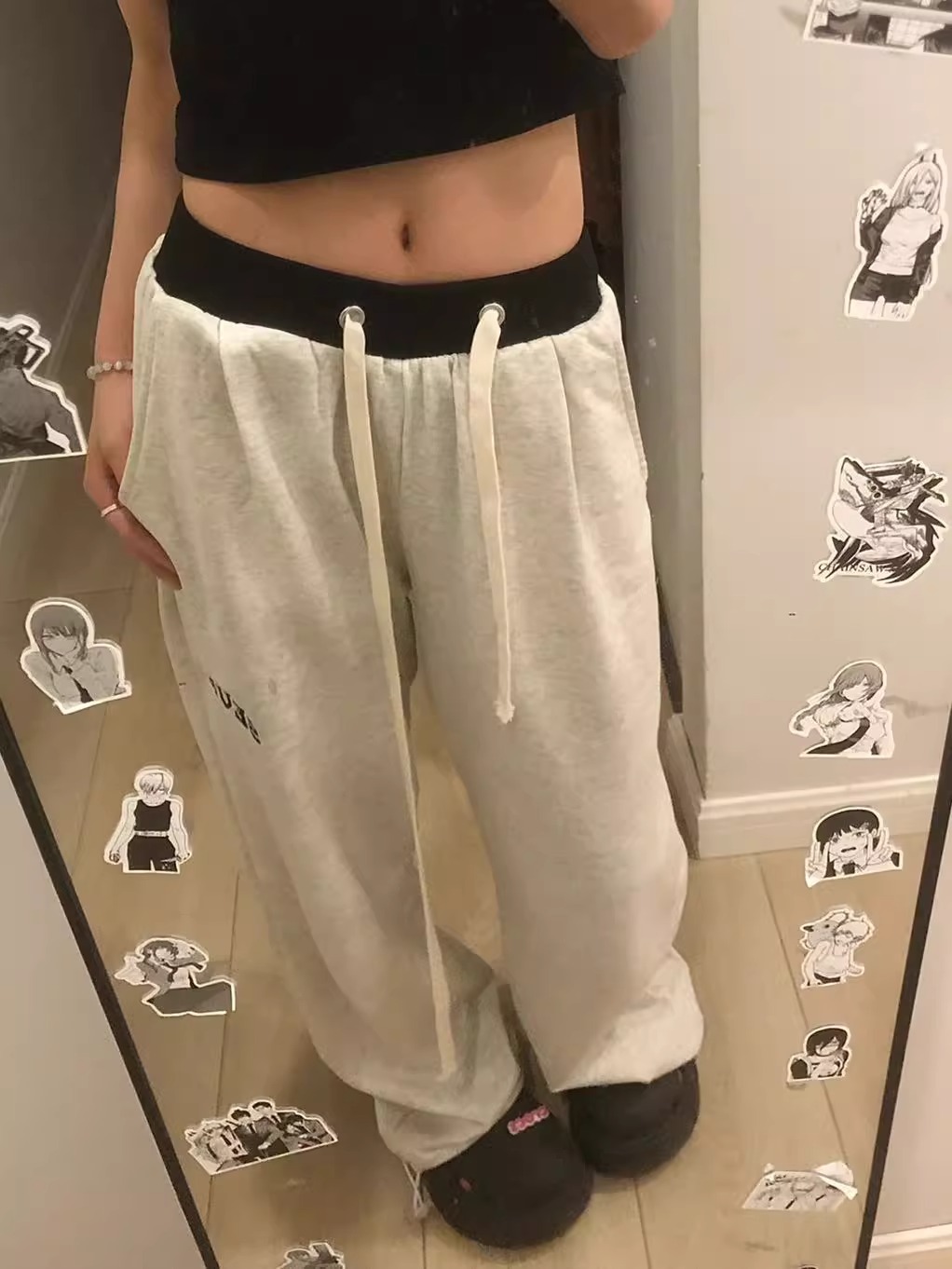 螺口純棉300克純棉華棉複合300克 潮牌休閒運動褲女