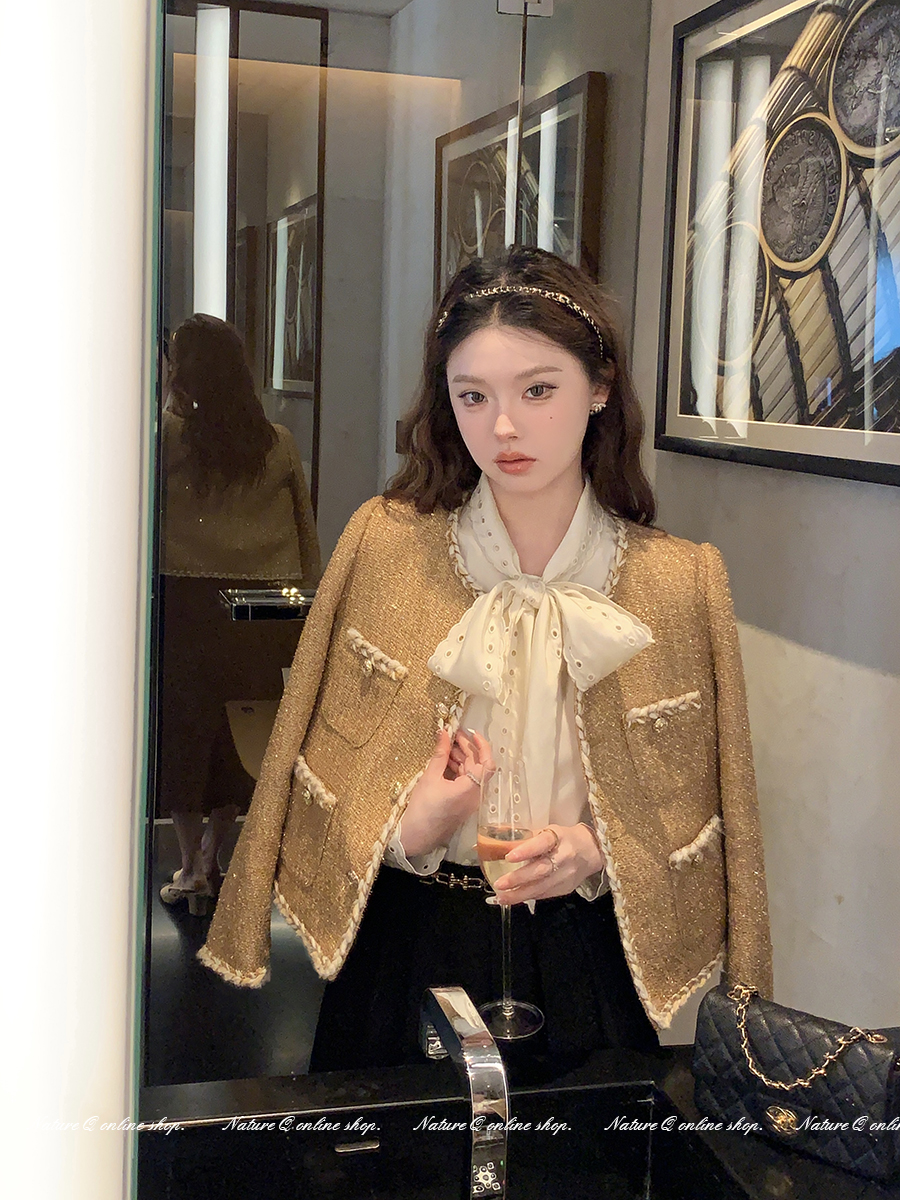 楊小卷 法式富家千金小香風外套女秋季高級感氣質名媛粗花呢上衣