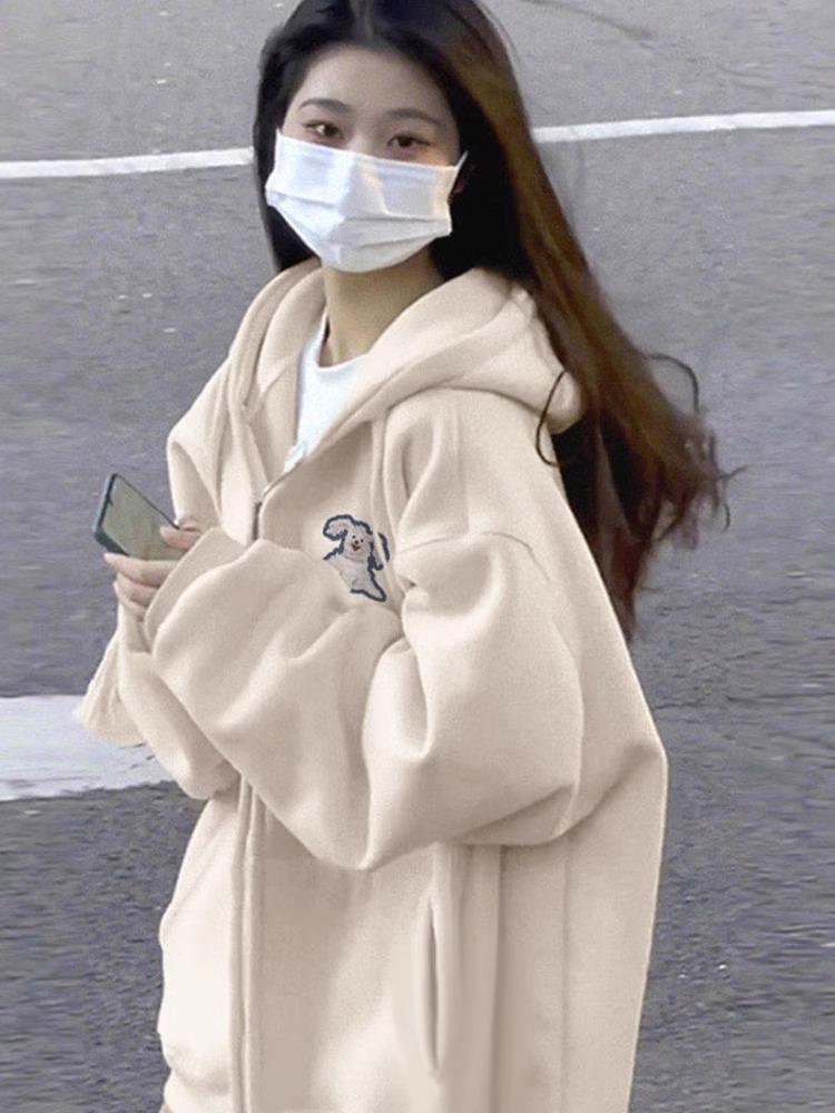 防棉華棉複合牛奶絲300克銀狐絨400克拉鏈連帽衛衣