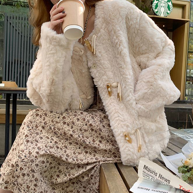 好質量有內里羊羔絨棉衣夾棉加厚毛絨絨棉服外套女皮草大衣韓版