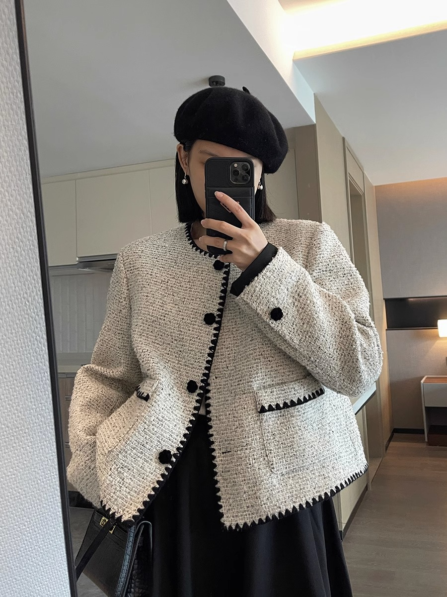 French style short fragrant jacket for women spring and autumn 2023 new high-end socialite temperament small winter high-end sense