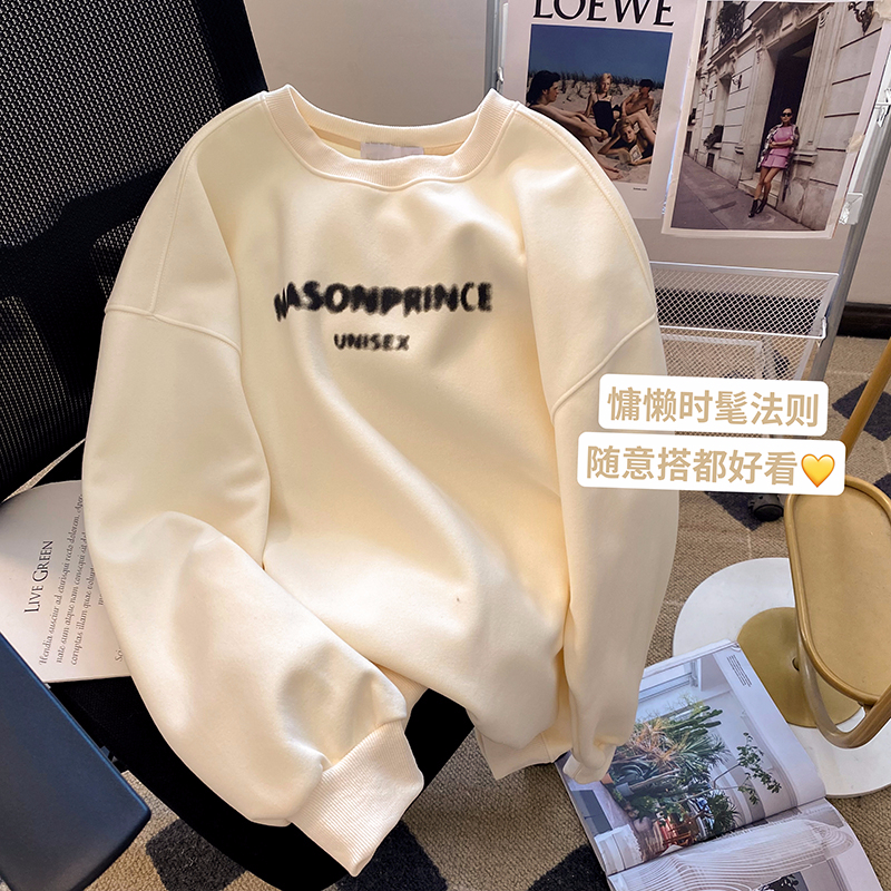 官圖  秋裝薄款衛衣女大碼 後包領 拉肩線 M-XXXL