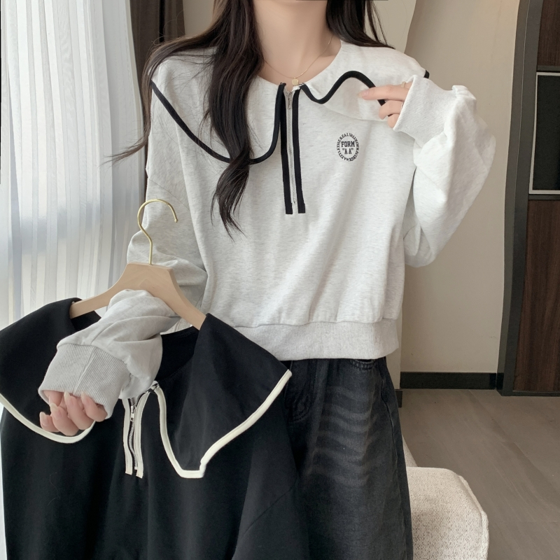 一體絨 320g 加絨衛衣女娃娃領設計感秋冬裝
