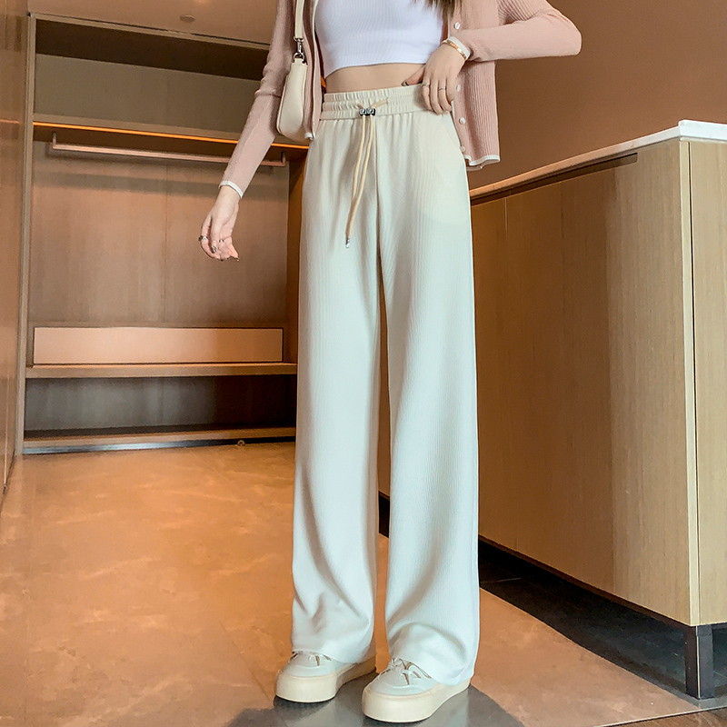 歐棉絨窄版闊腿褲女2023春秋冬新款褲子燈芯絨休閒百搭直筒褲