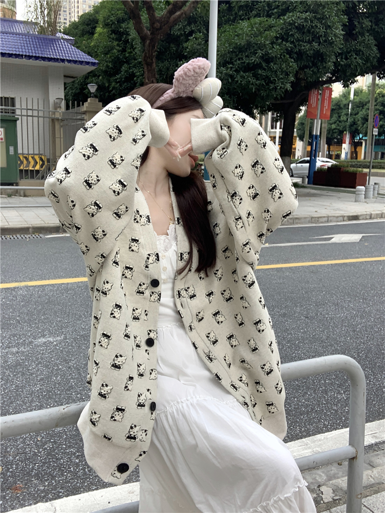 ~慵懶風寬鬆長袖衛衣外套女拼接純欲風V領蛋糕吊帶連衣裙