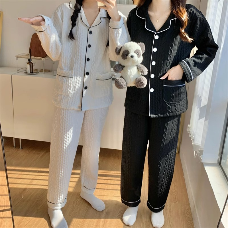 樹皮皺 2023年新款睡衣女長袖套裝休閒家居服甜美可愛
