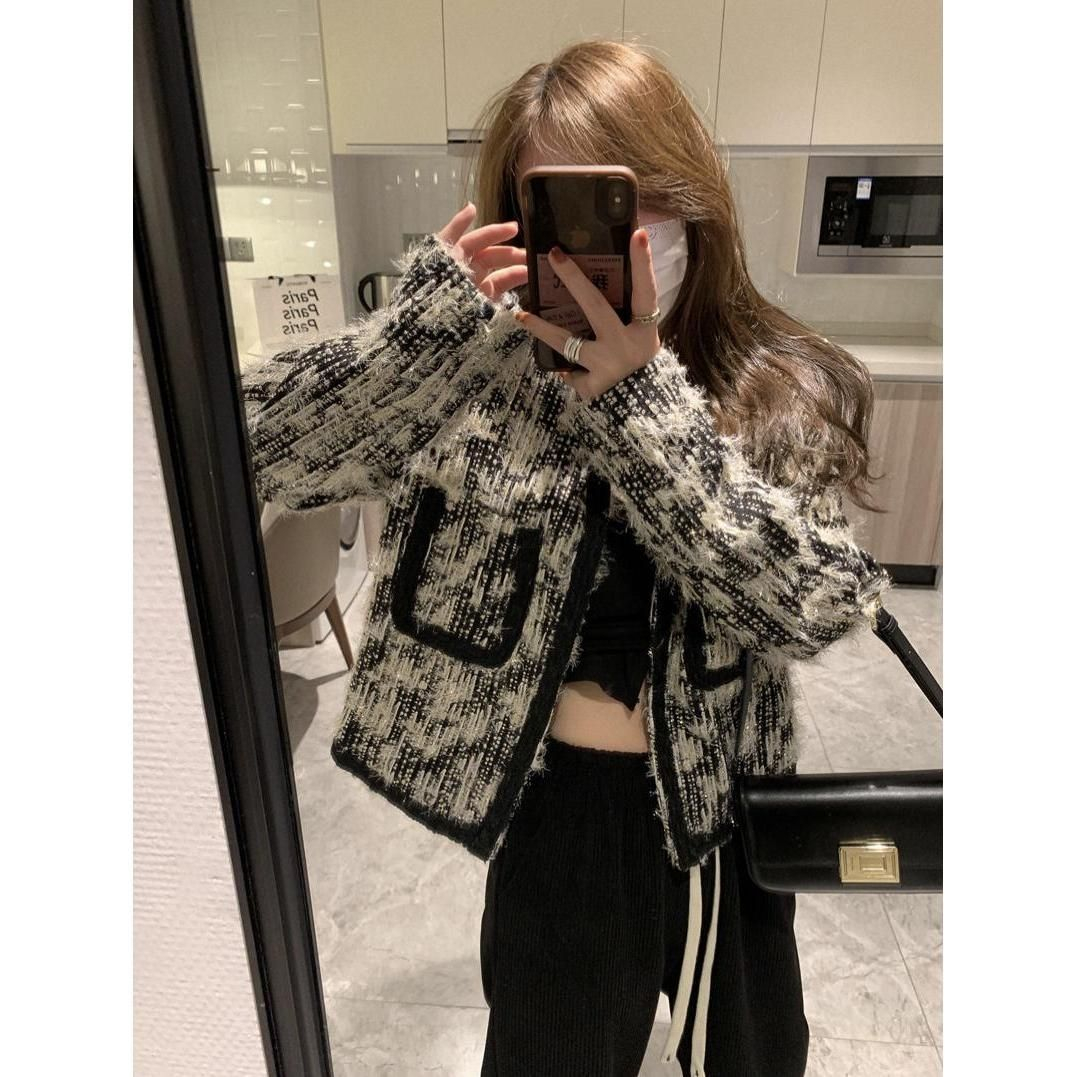 Xiaoxiangfeng jacket women's new short style design woven high-end cotton thickened versatile high street top